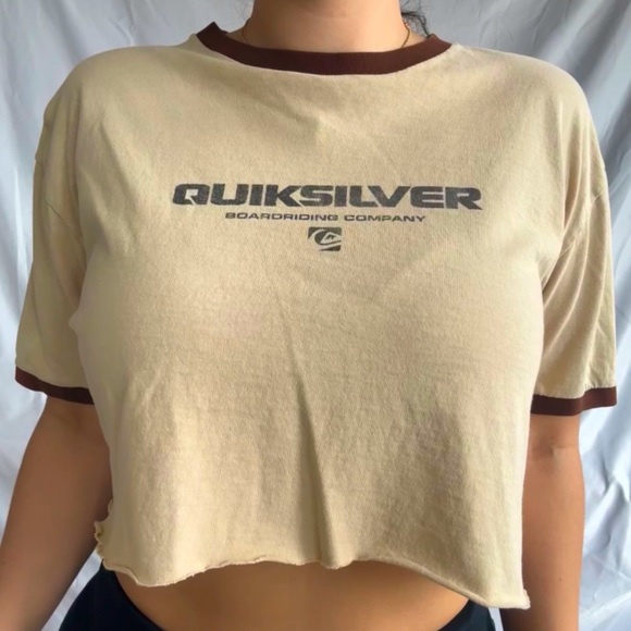 Quicksilver Cream Crop Top - Picture 1 of 6